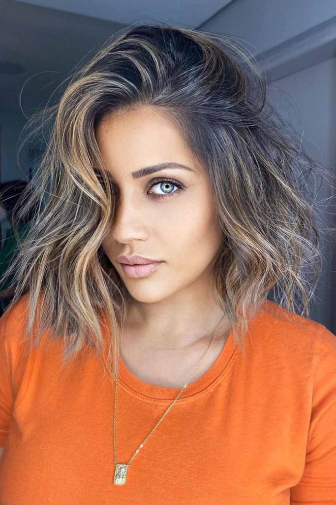 Boho Chic Beachy Waves #asymmetricalbob #bobhairstyles