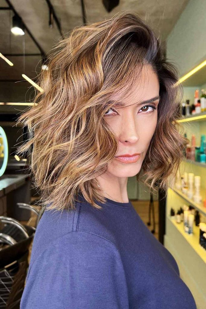 Messy And Playful #asymmetricalbob #bobhairstyles