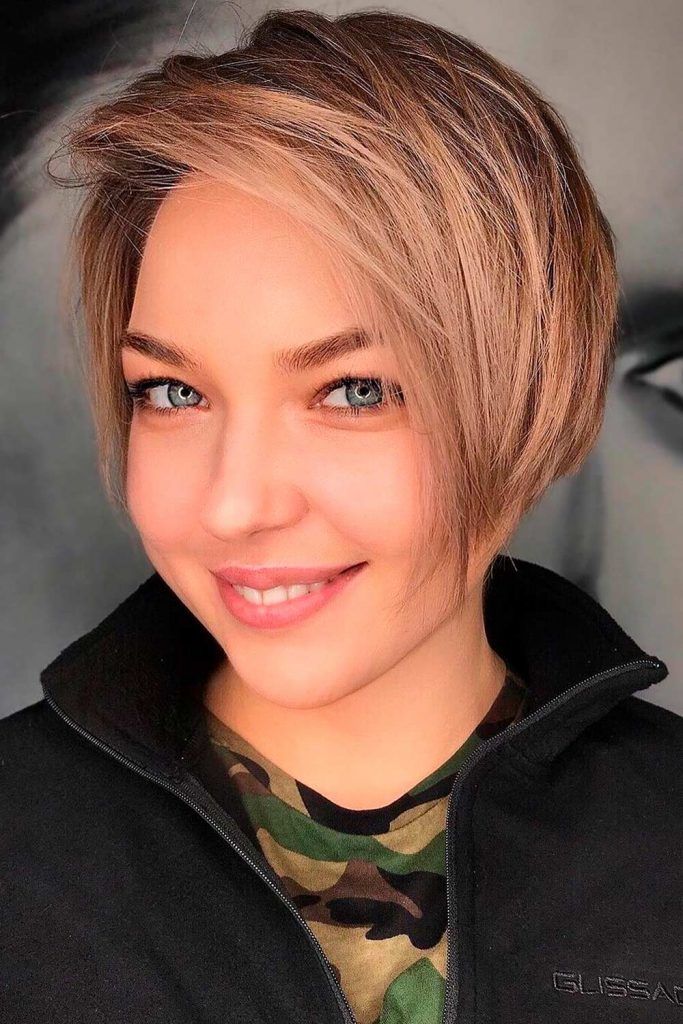 Straight Asymmetrical Pixie With Textured Layers