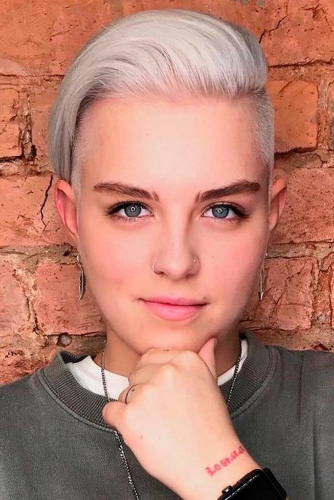 Asymmetrical Long Pixie With Shaved Side