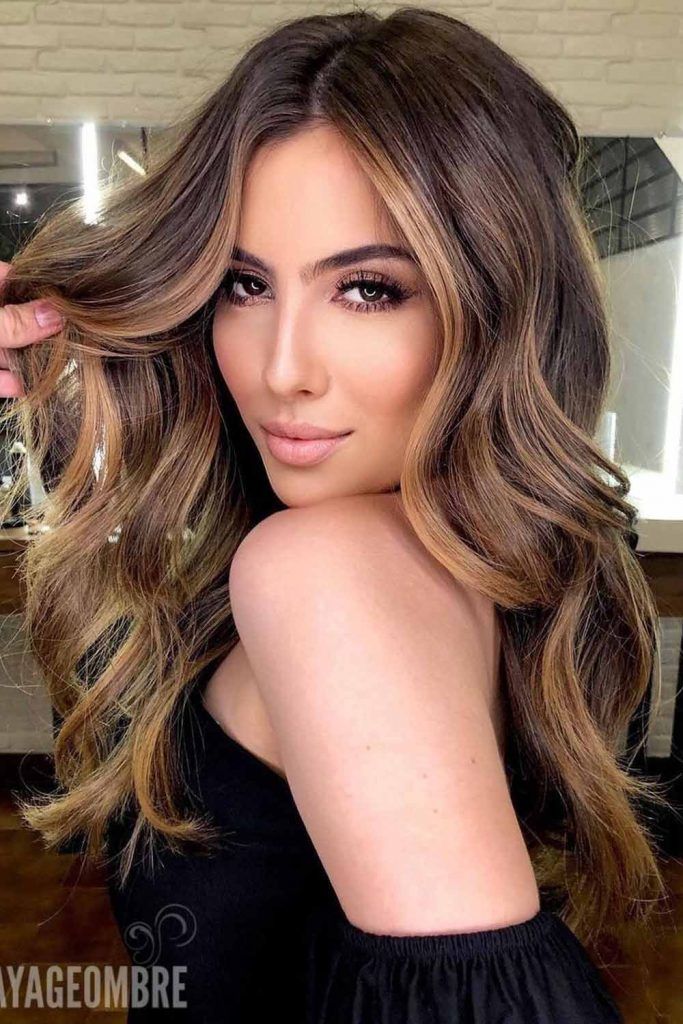 >Chestnut Brown With Honey Blonde Hues