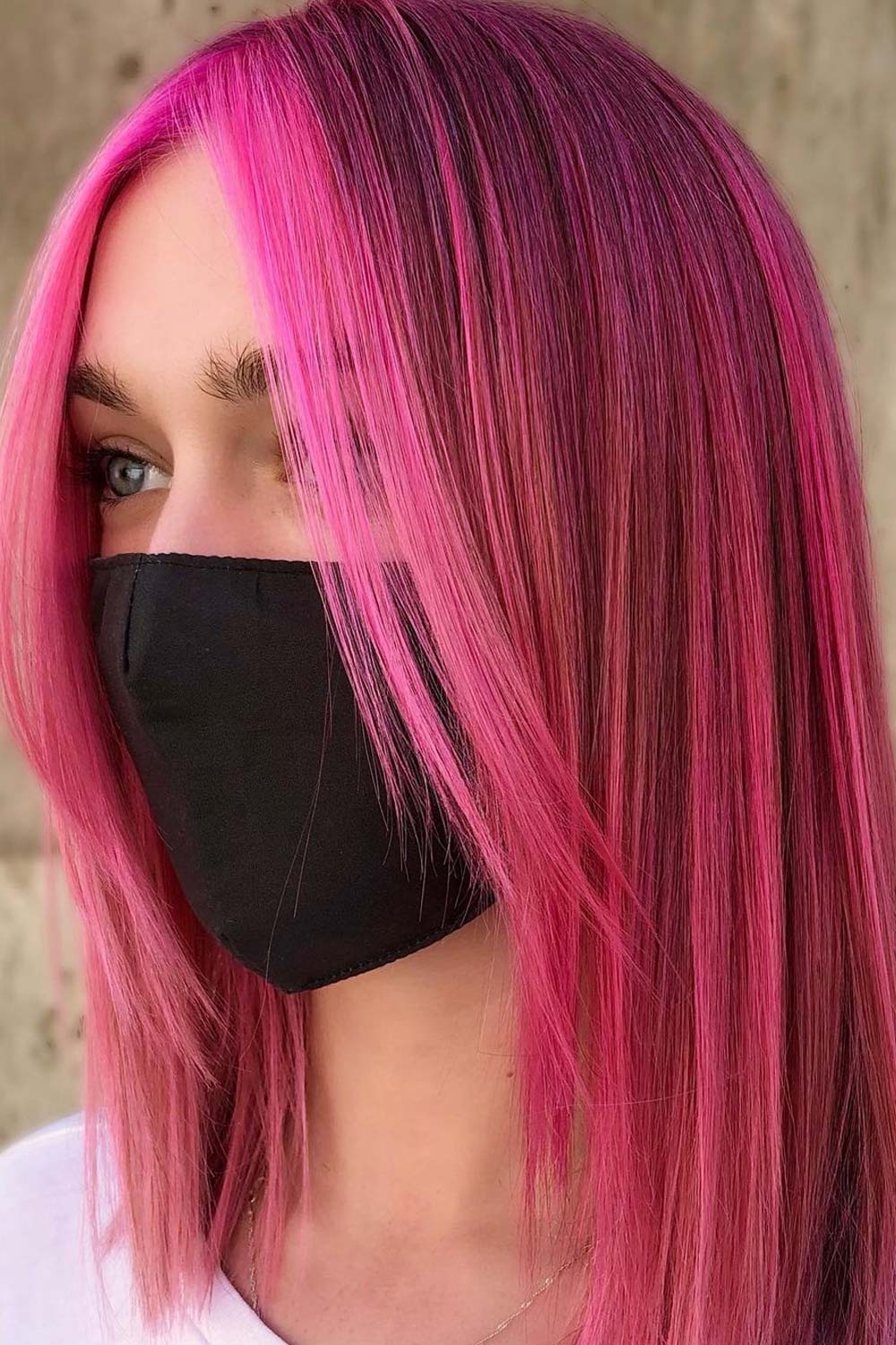Bright Pinky Balayage Style for Medium Hair