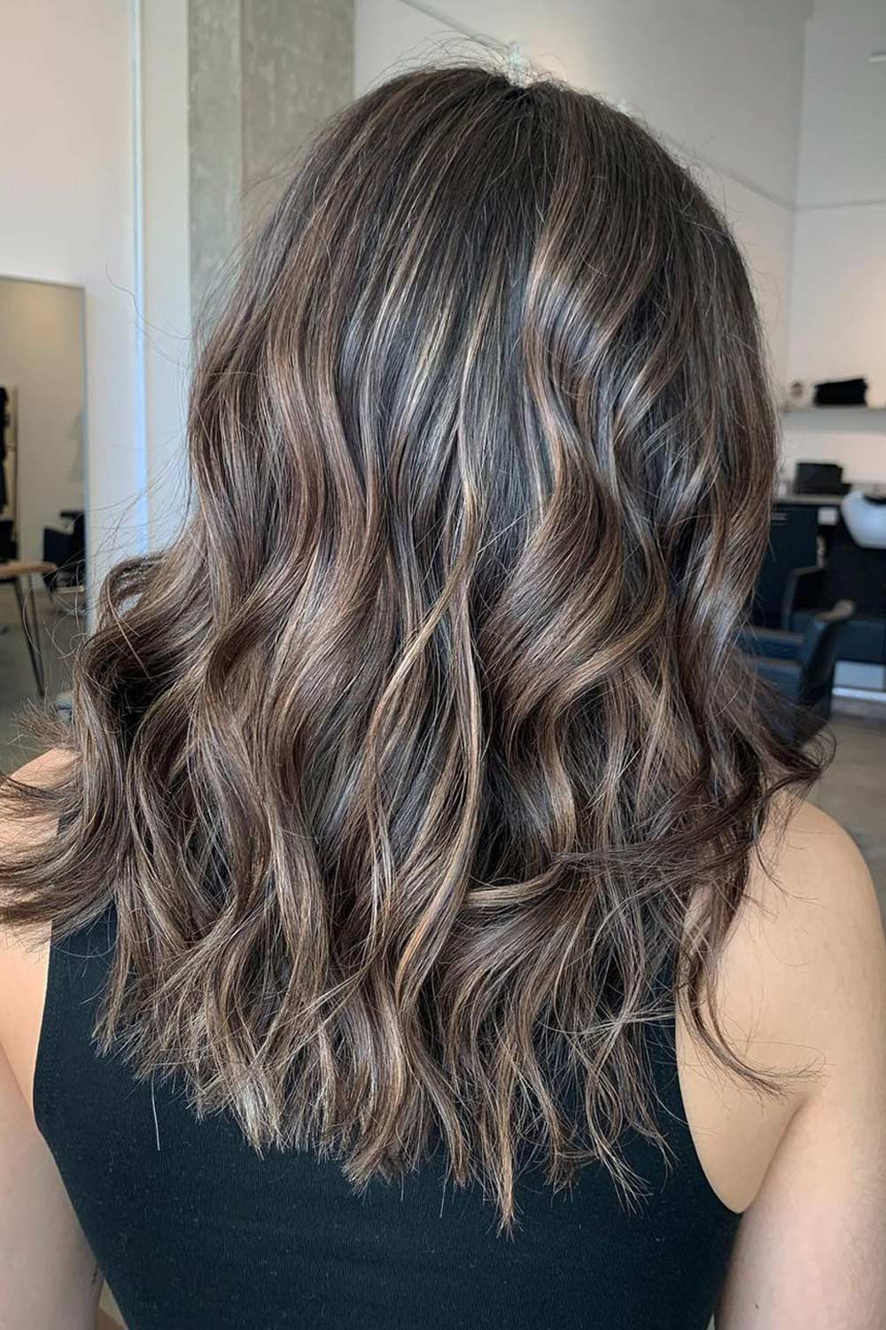 Choppy Layers with Dark Brown Balayage Tones