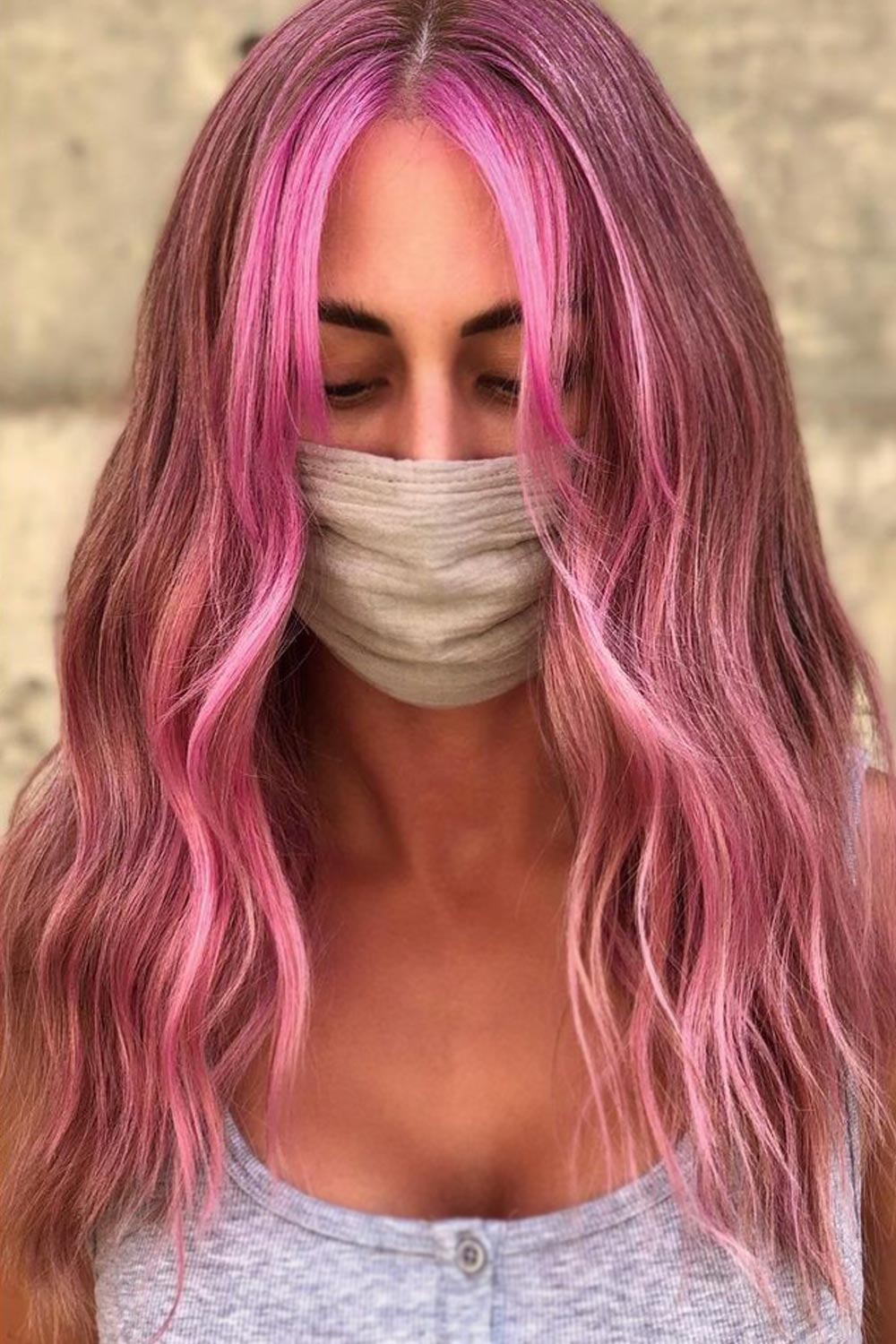 Pinky Balayage Style for Medium Hair