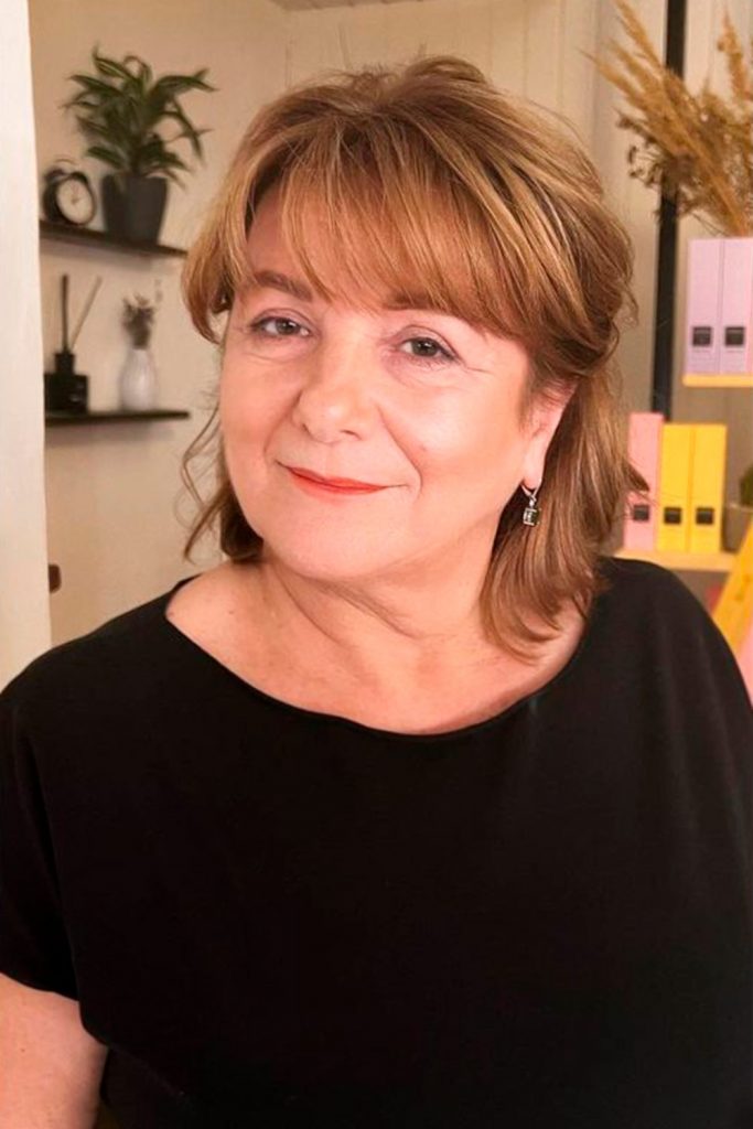 Layered Thin Bang For Shoulder Length Bob