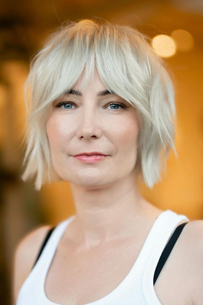 Blonde Bixie with Curtain Bangs