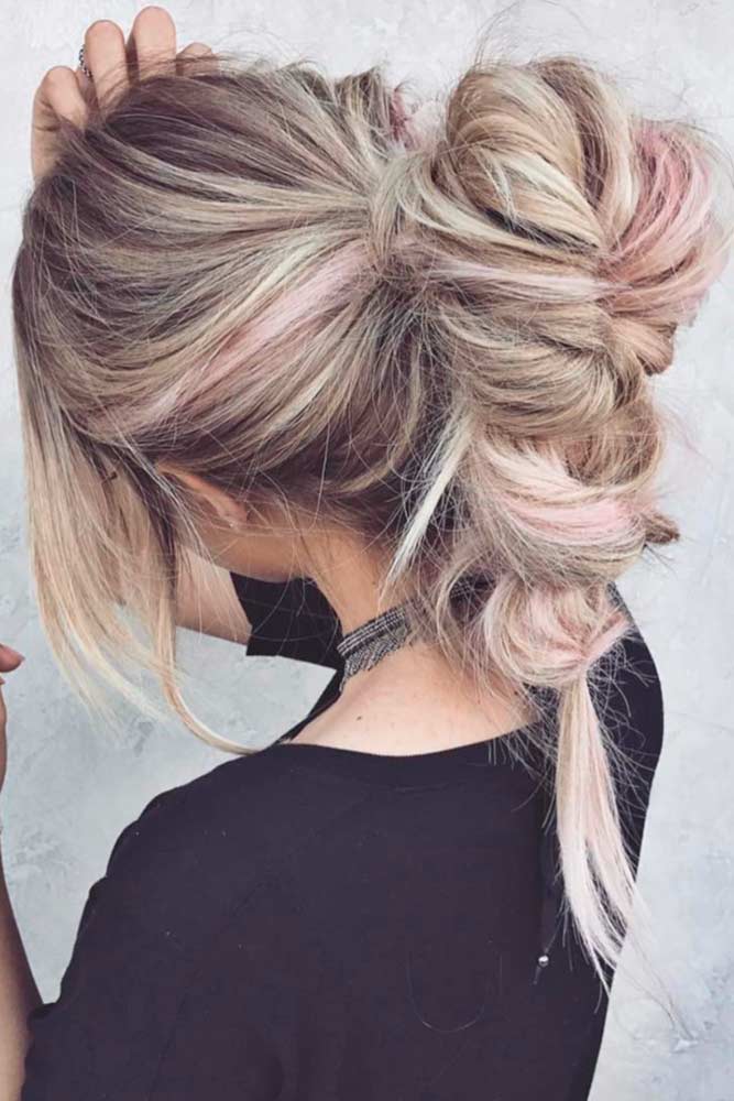 Ponytails Into Fishtail Braids Highlights #braids #updo #ponytail