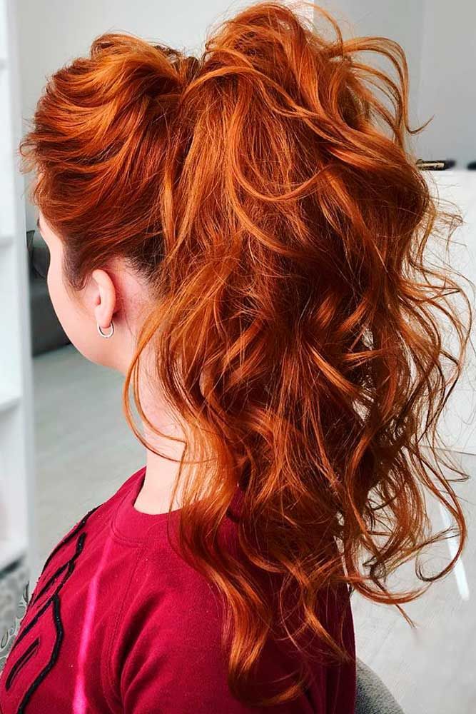 Wavy Ponytail Hairstyles #ponytails #updo