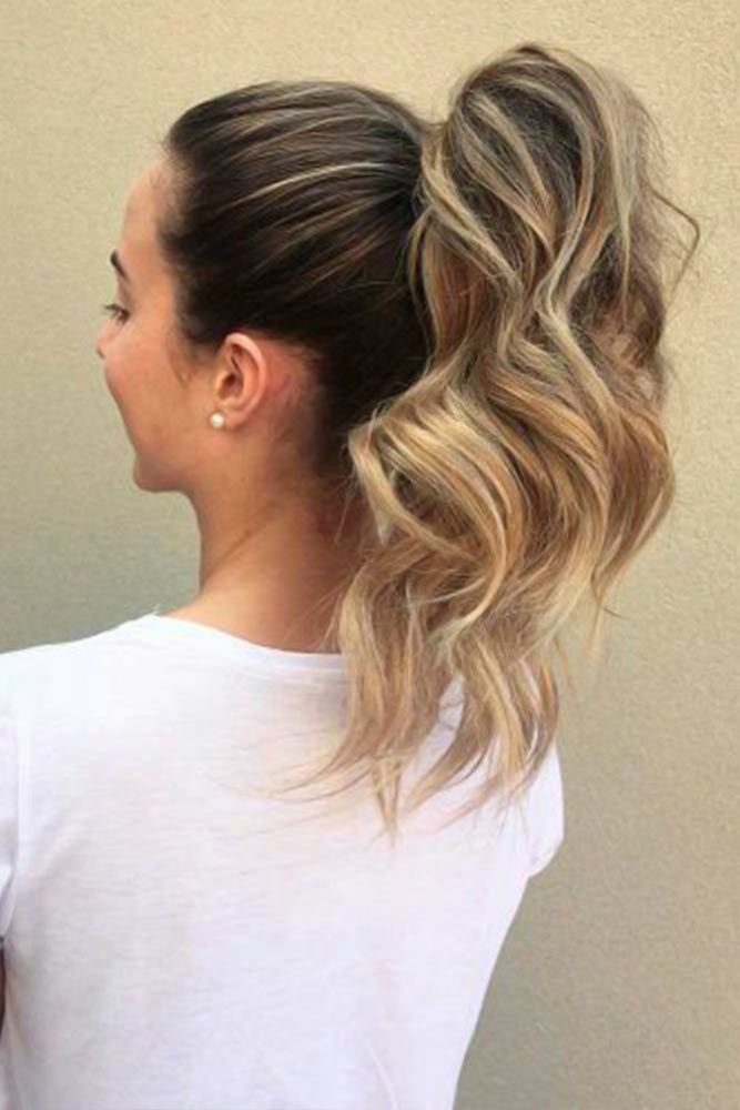 Wavy Ponytail Hairstyles #ponytails #updo