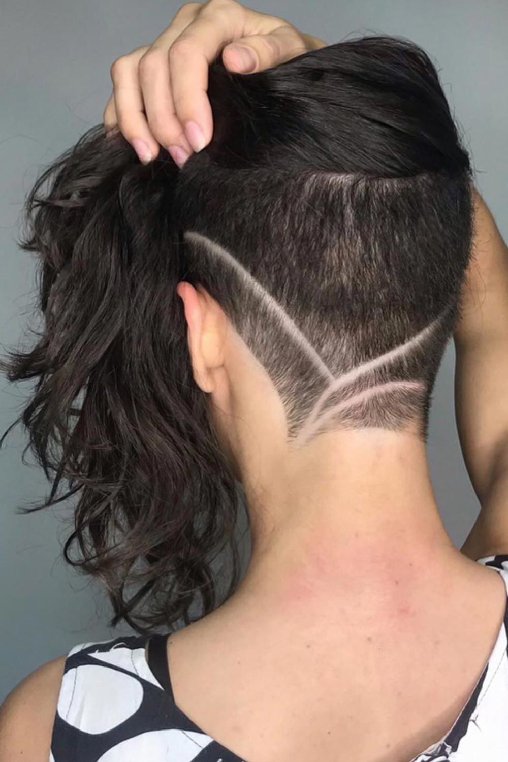 Back Shaved Lines Undercut Long #undercutwomen #undercut