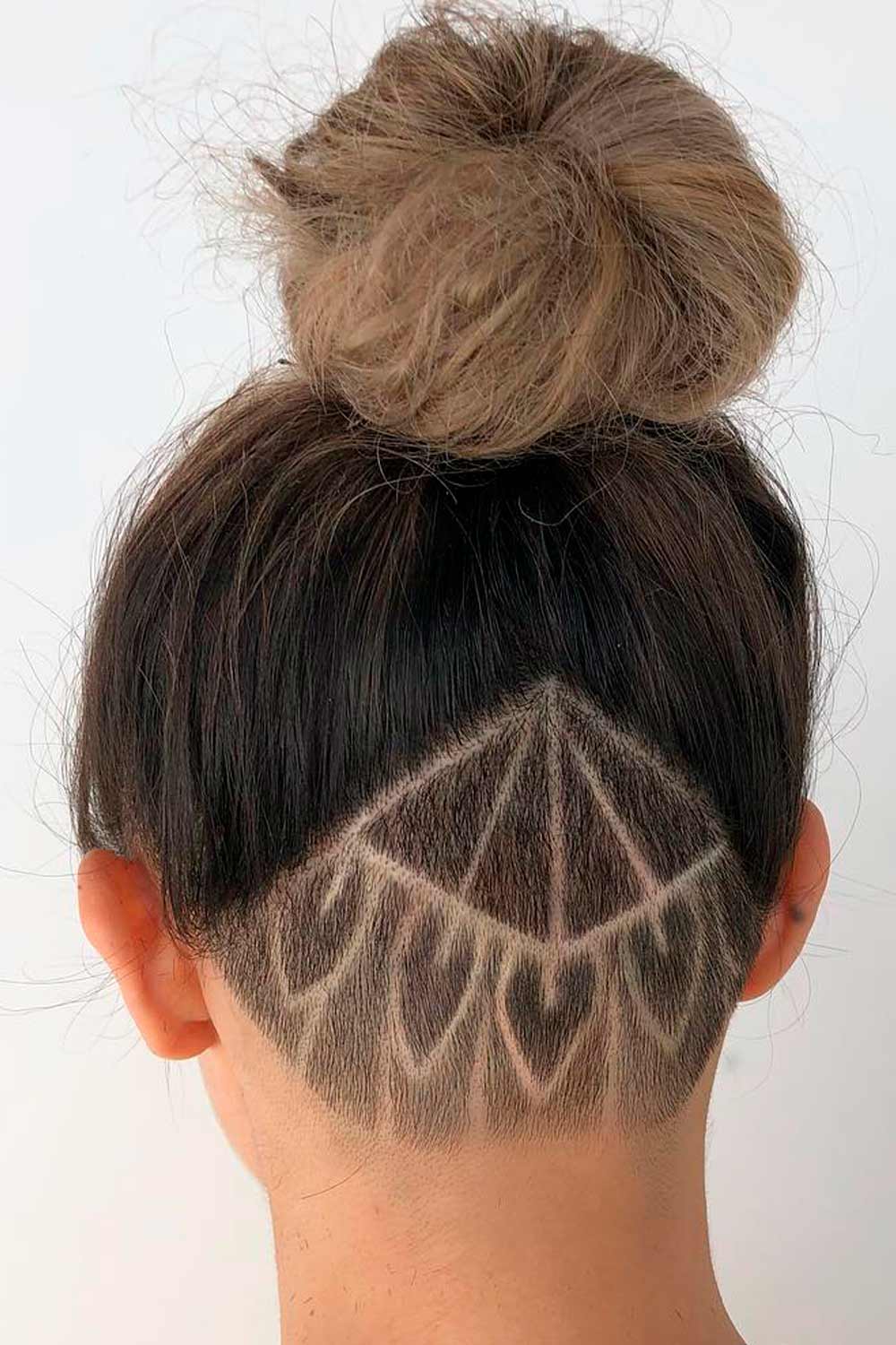 Undercut Long Hairstyle with Bun #undercuthairstyles #undercutwomen