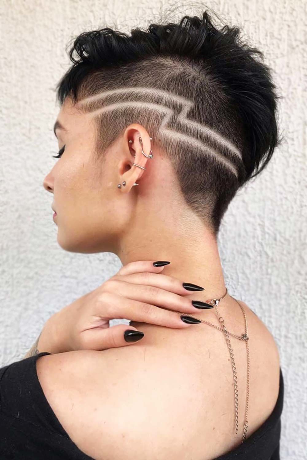 Undercut With Side Shaved Lines Double #undercutwomen #undercut