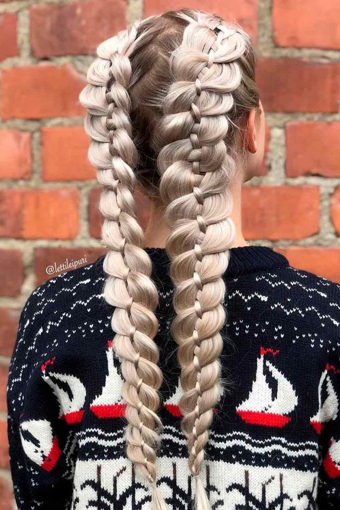 Double Braided Hairstyles For Long Hair, hairstyle for long braids, two long braids, braids for long hair, long thick braids