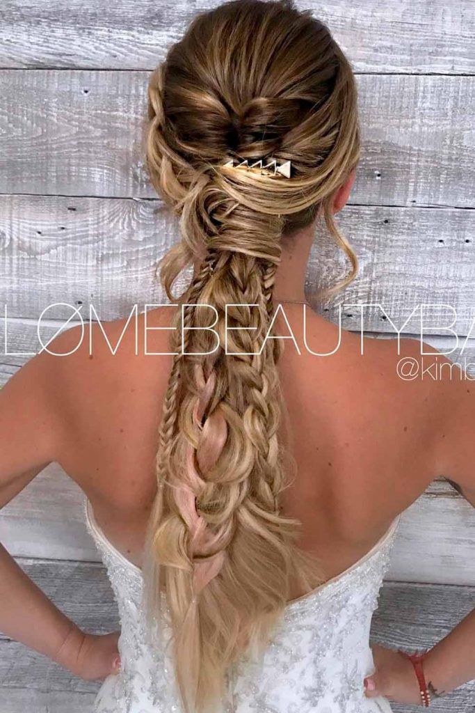 Attractive Combo With Ponytails, braided wedding hairstyles for long hair, braids long hair, hairstyle for long braids, cute braids for long hair