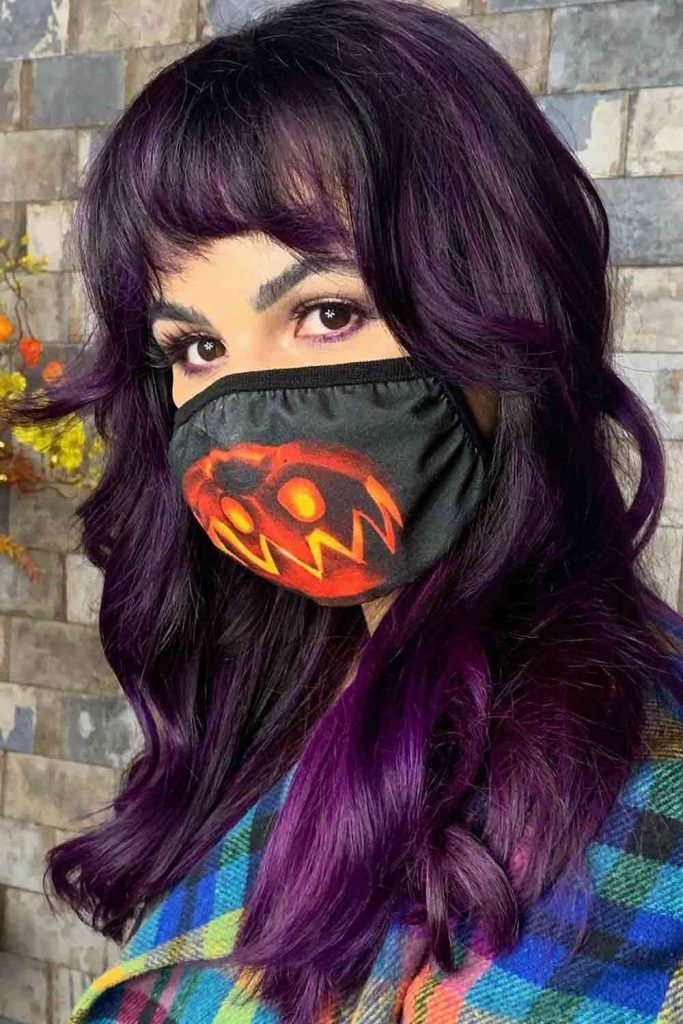 Brunette Tones With Purple Highlights