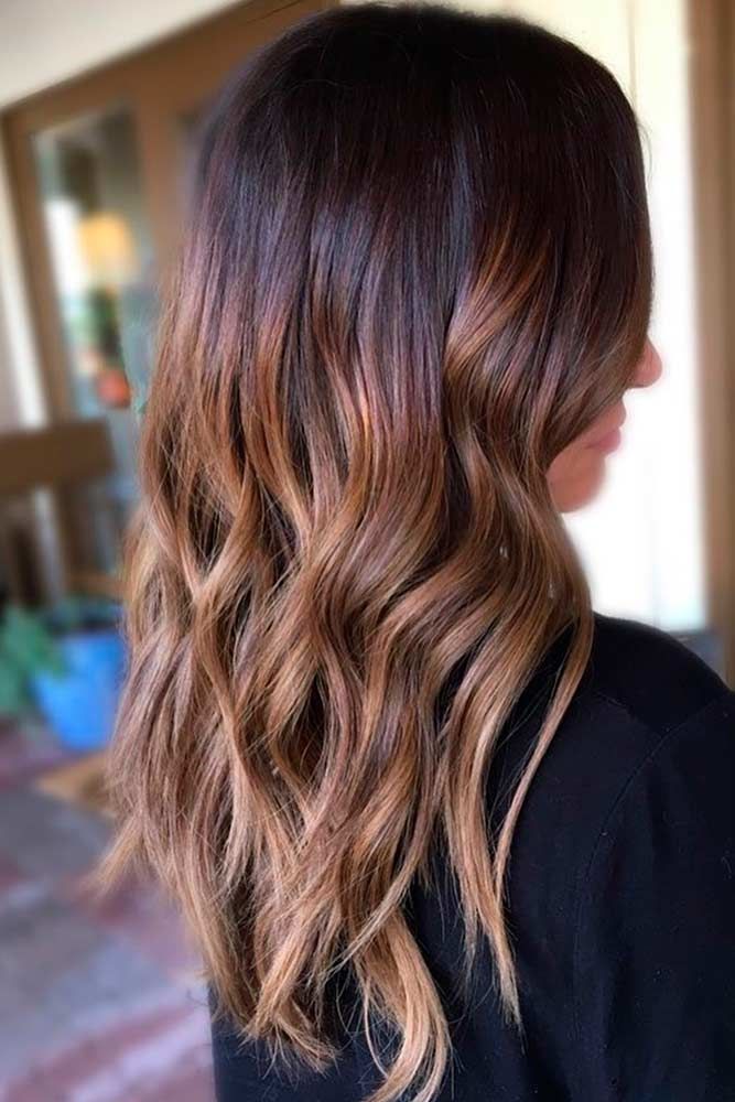 Honey-Shaded Brown Hair With Highlights Long #brownhairwithhighlights #highlights