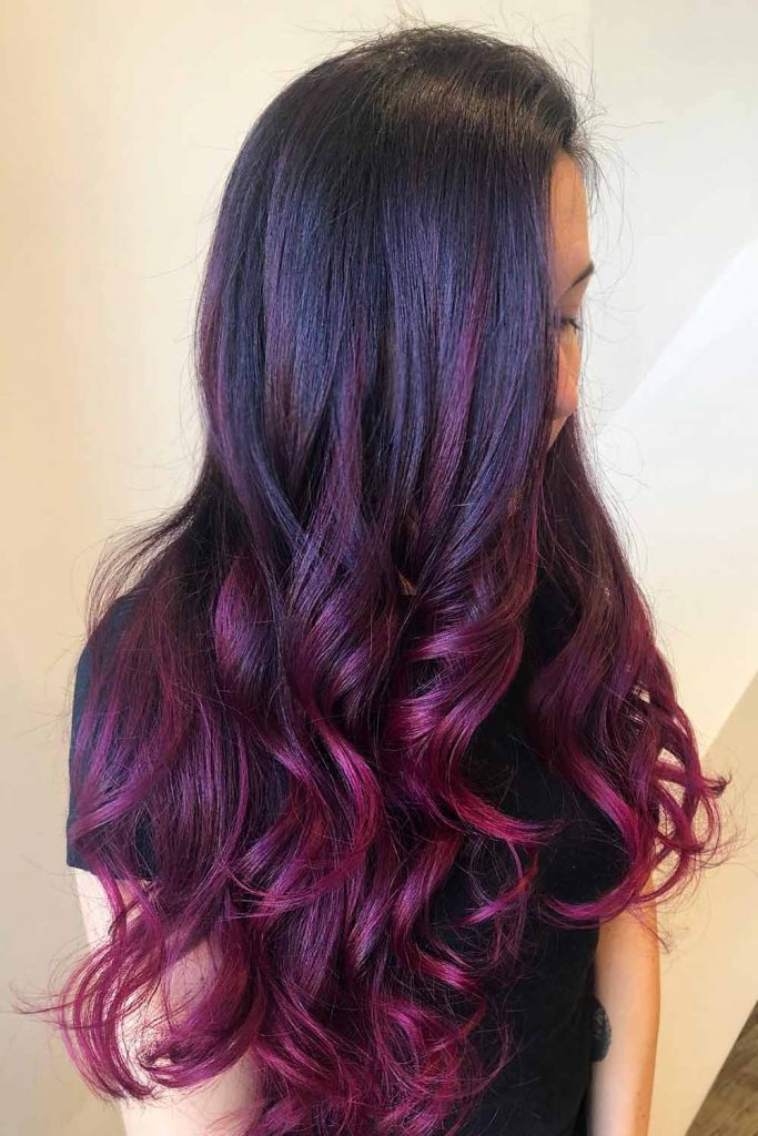 Black Red Balayage #burgundyhaircolor #burgundyhair