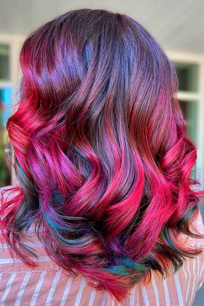 Blue Green Burgundy Balayage Symphony