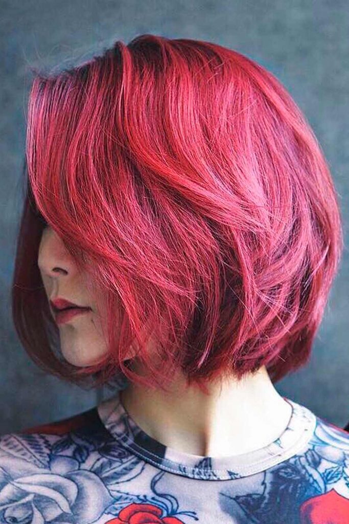Burgundy Ombre Short Hair