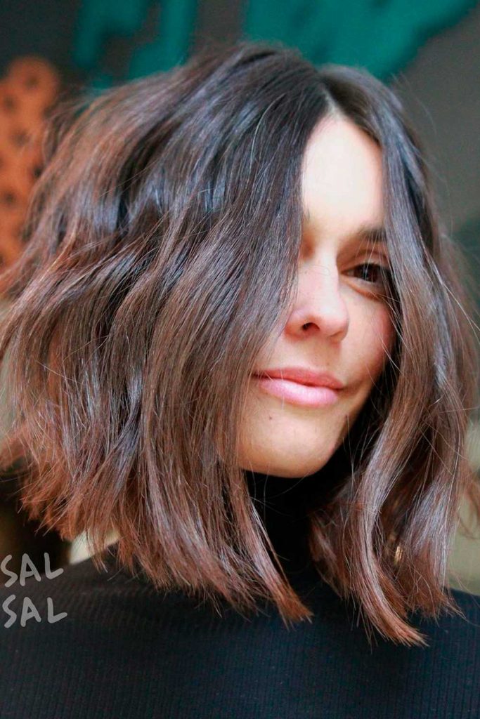 Middle-Parted Bob With Layers