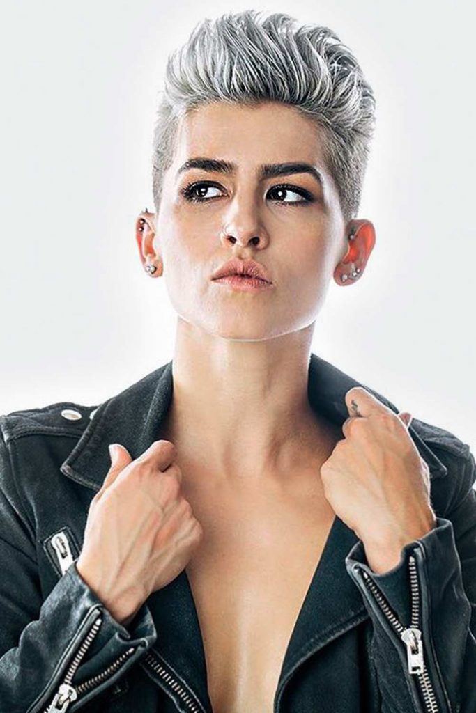Brush Up Pixie #shortgreyhair #shorthairstyles #greyhairstyles