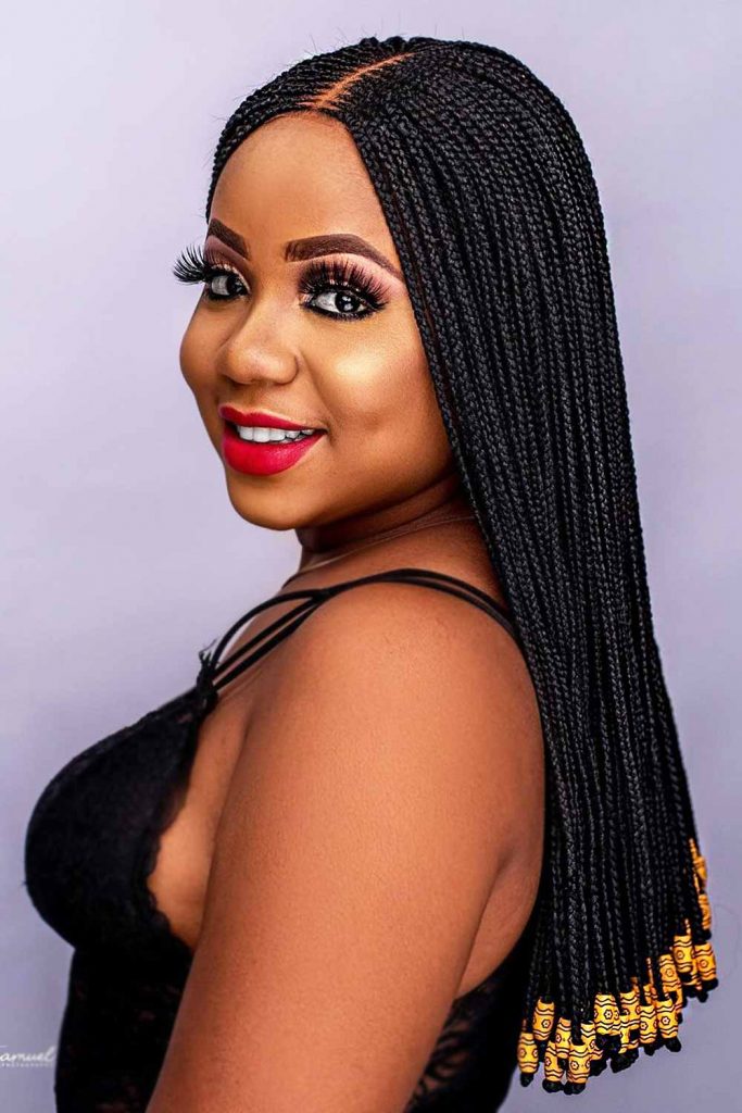 Center Parted Cornrows Braids With Beads #cornrowbraids #braids