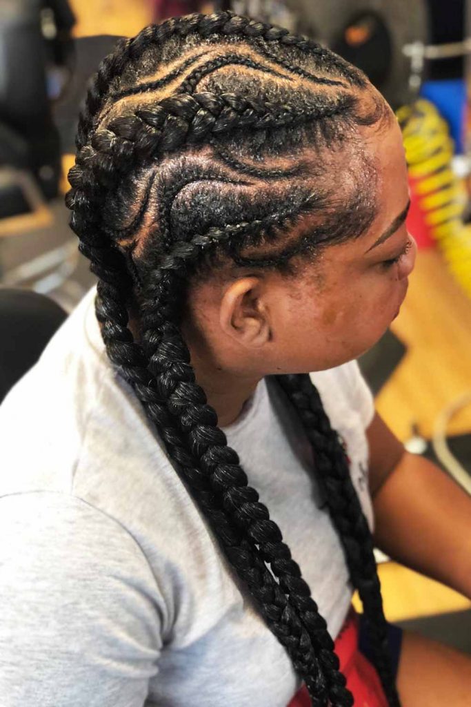 Stitch With Little Braids Ideas #cornrowbraids #braids