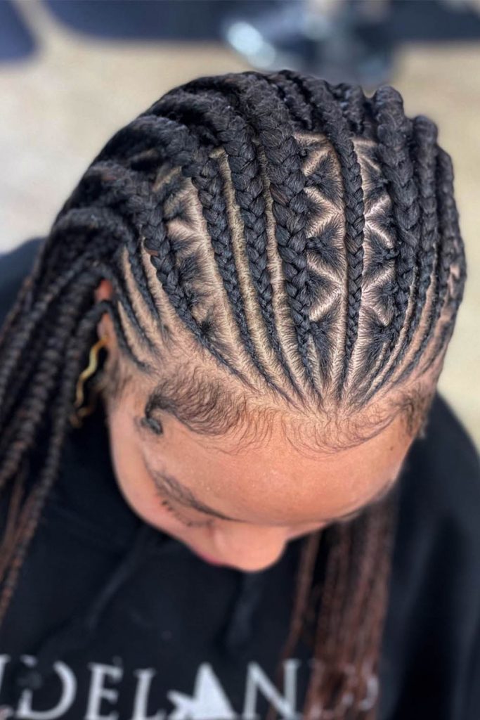Long Zig-Zag Cornrow Braids
