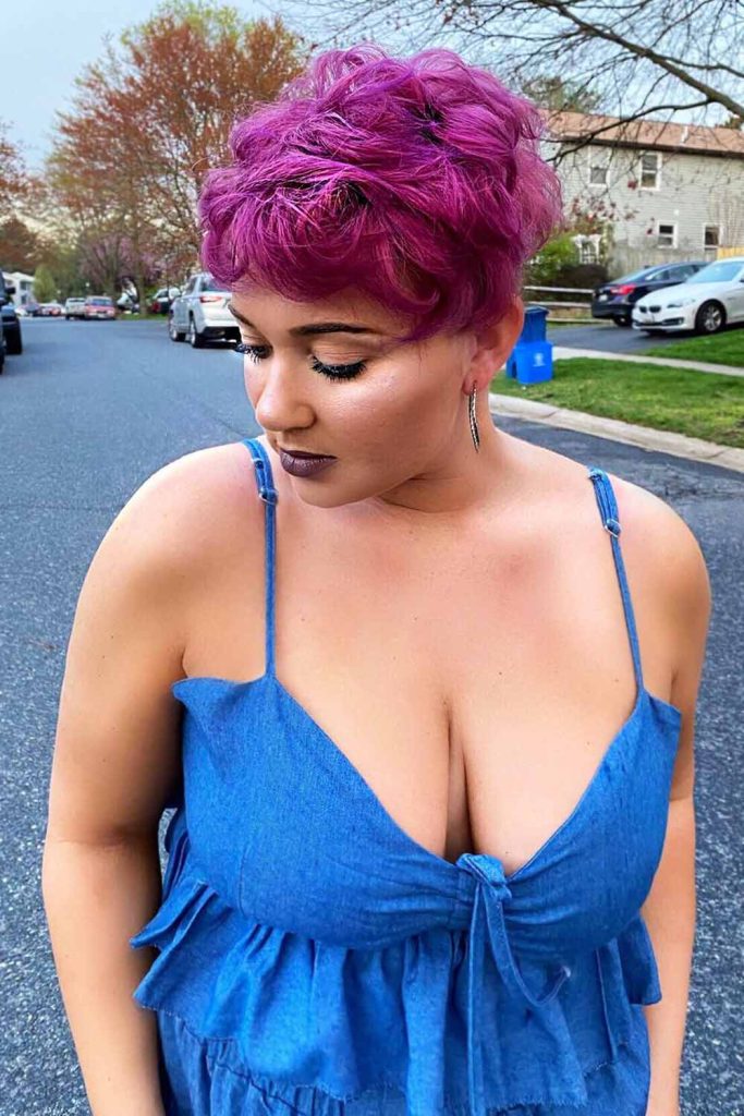 Purple Burgundy Pixie #curlypixiehair #curlypixie #pixie