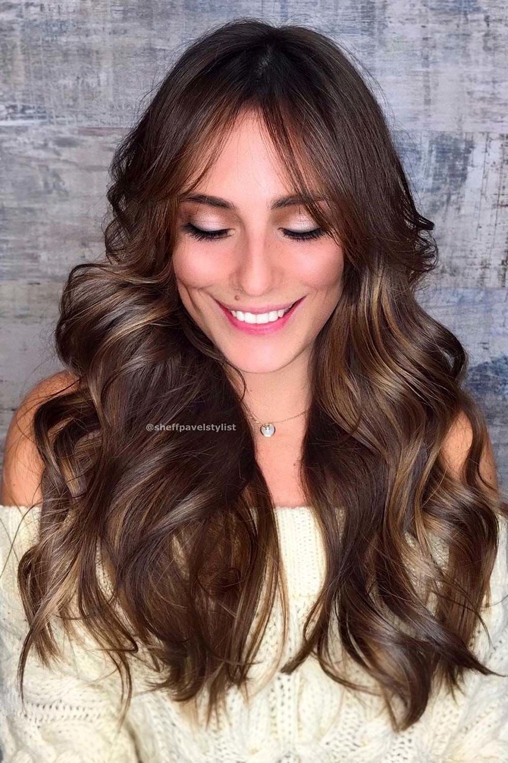 Long Brown Hair With Bangs