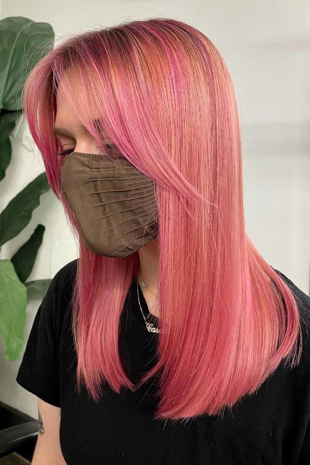 Pink Straight Hair
