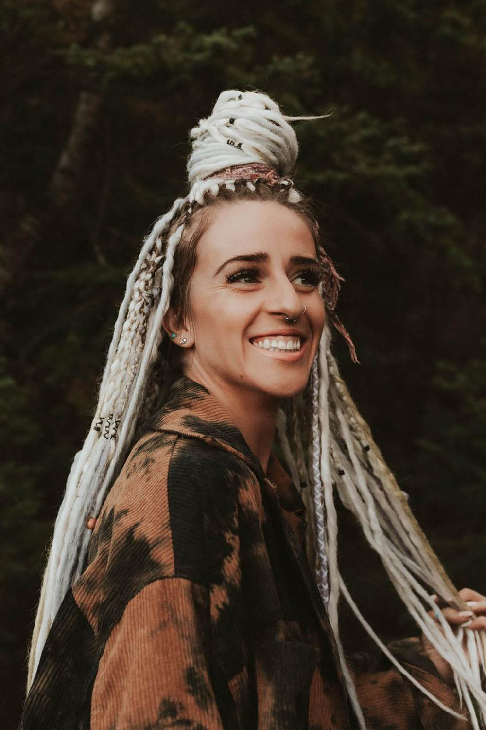 Blonde Top Knot with Dreadlocks