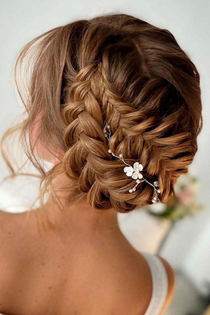Updo With A Fishtail Braid Element