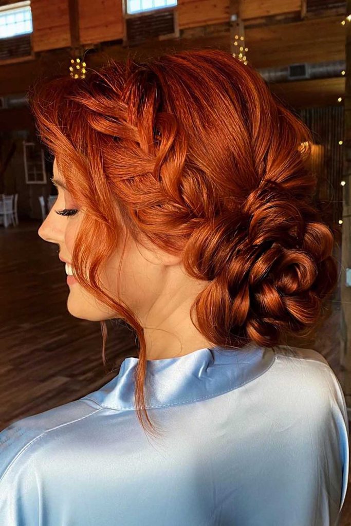 Fascinating Rose Braid Updo