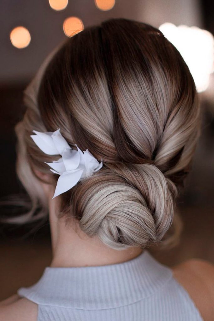 Twisted Braid Into Low Bun For Thick Hair