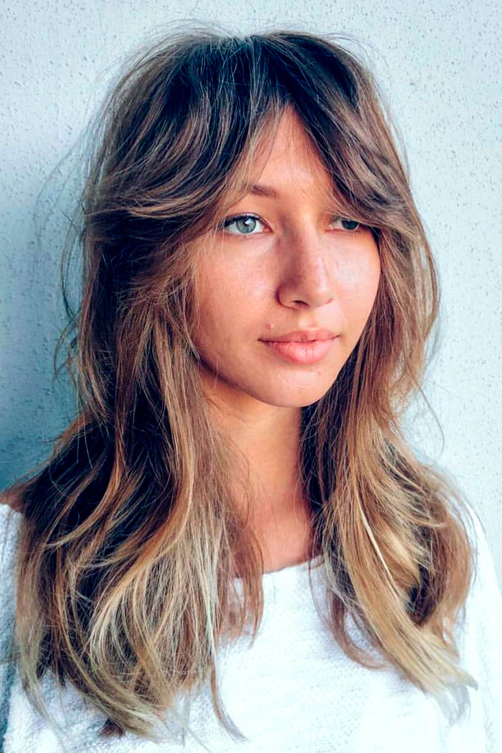 Long Hair Shag Cut with Face Framing Fringe