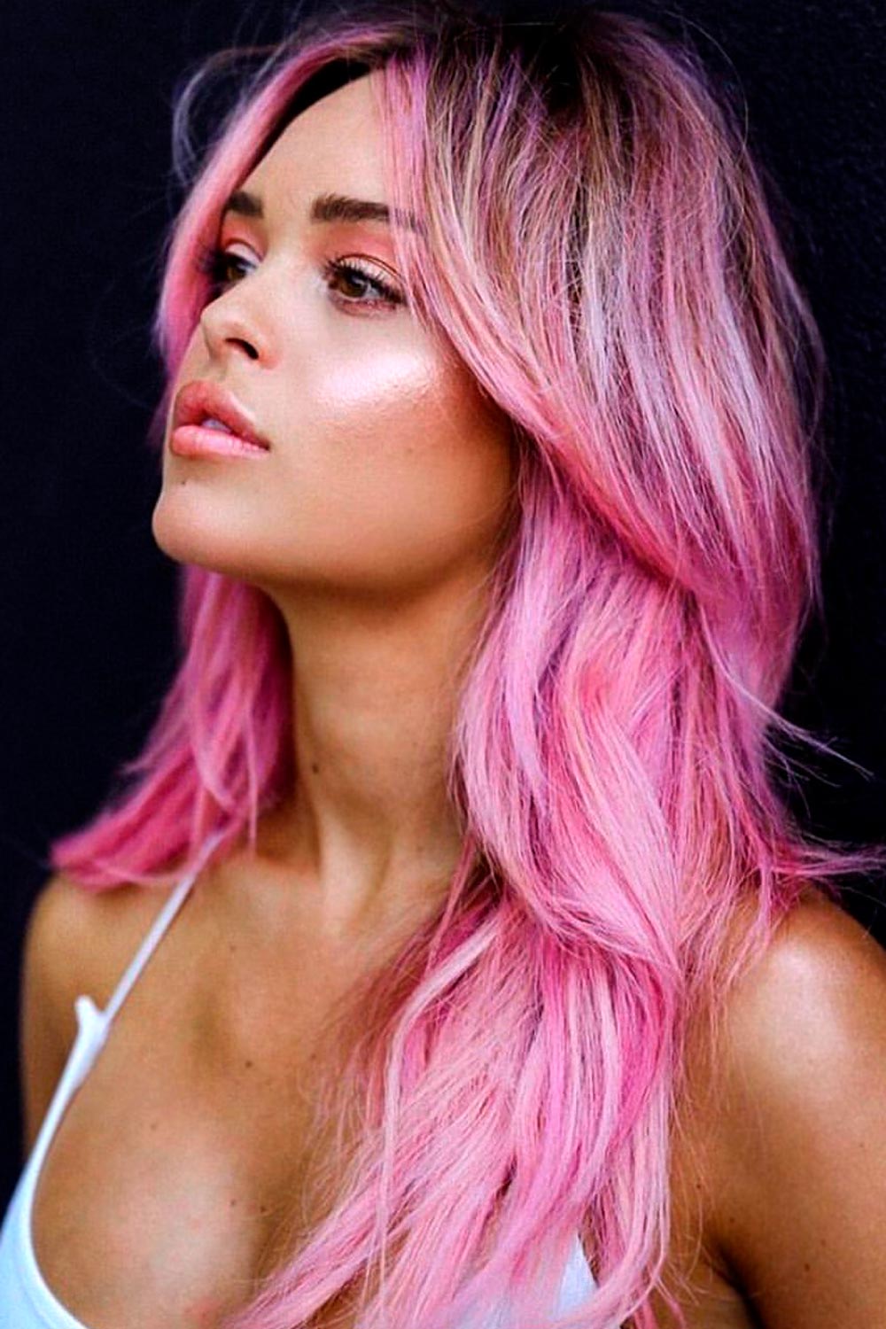 Long Shag Haircut with Face Framing Bangs