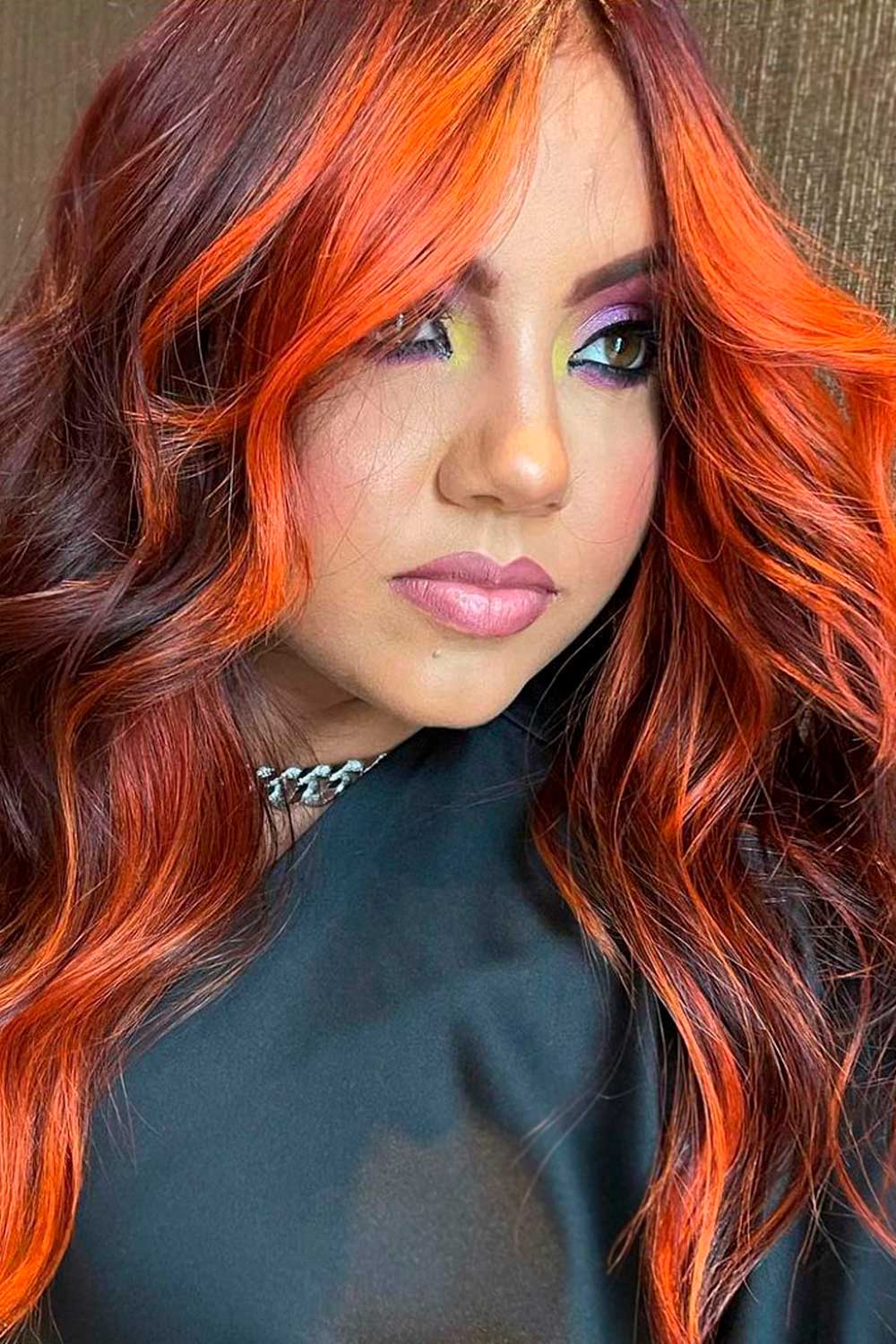 Hair Color Accents with Framing Bangs