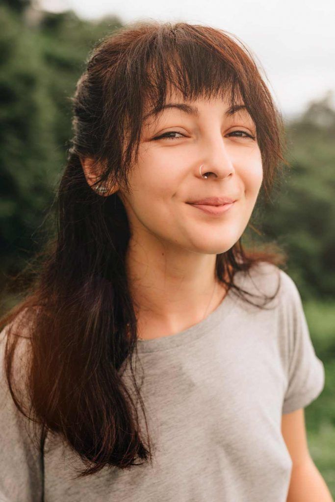 Long Hair With Baby Bangs