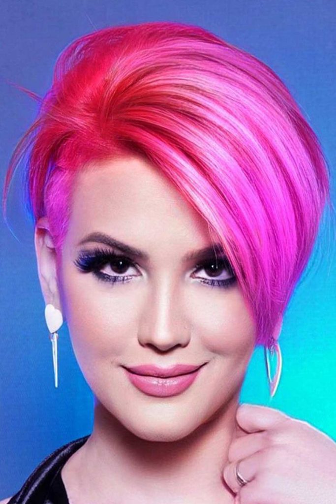 Straight Crimson Pixie with Side Undercut