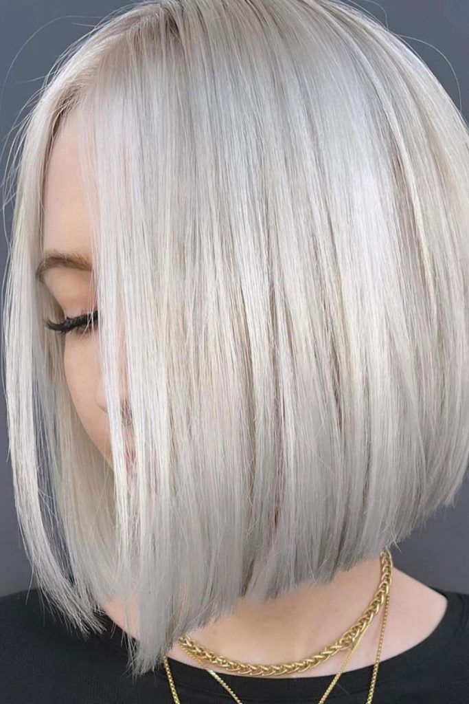 Blonde Side Parted Bob