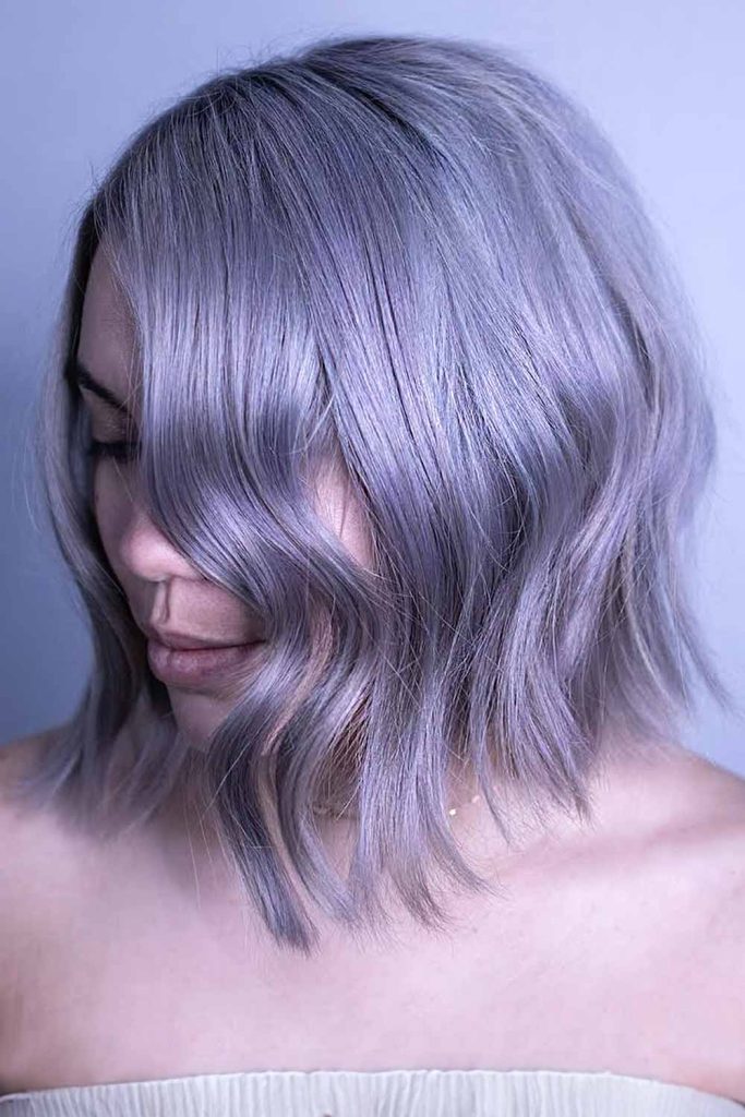 Layered Gray Bob #grayhairstyles #grayhair