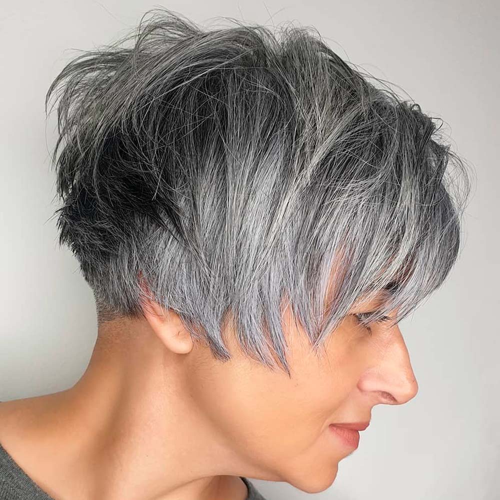 Cute Grayish Pixie Mess