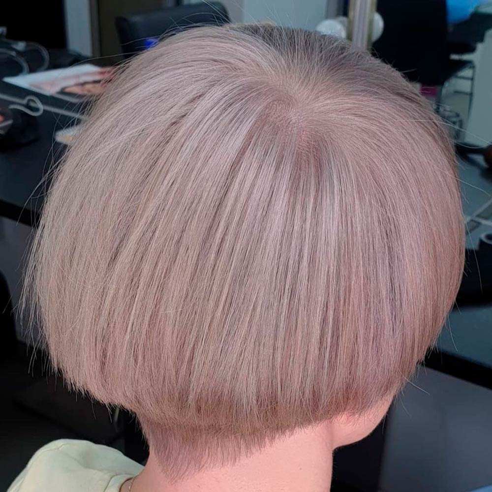 Super Short Light Smokey Gray Bob