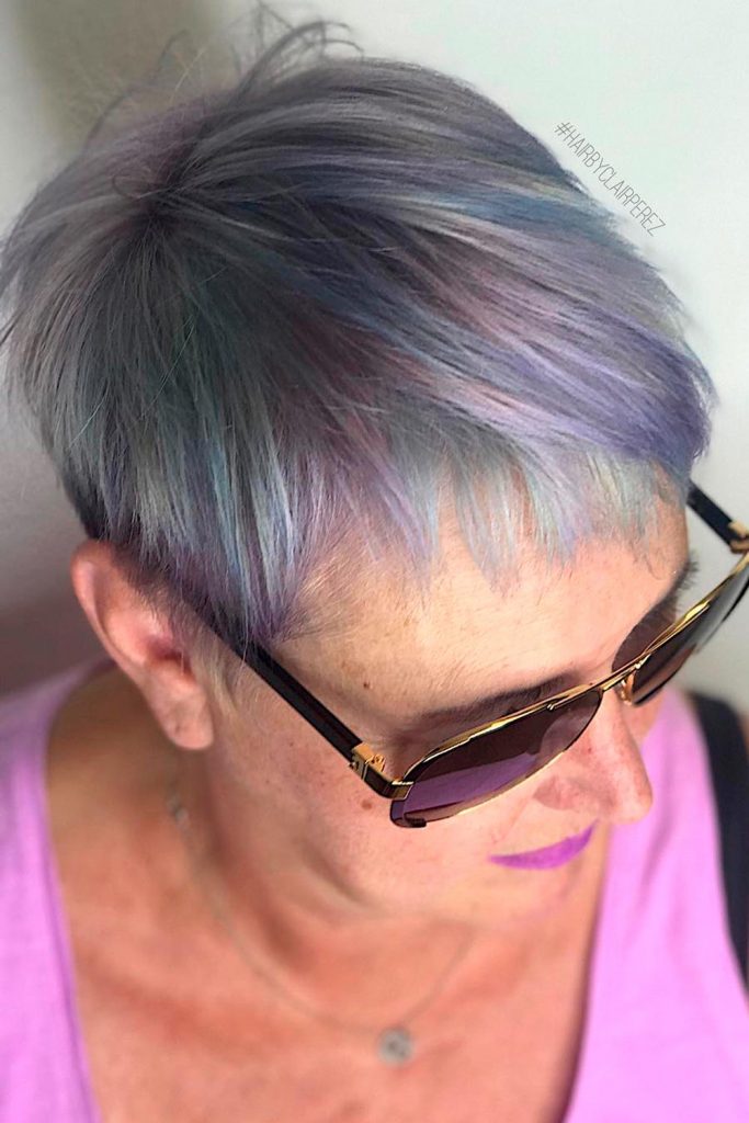 Short Pink & Blue Mermaid Hairstyle