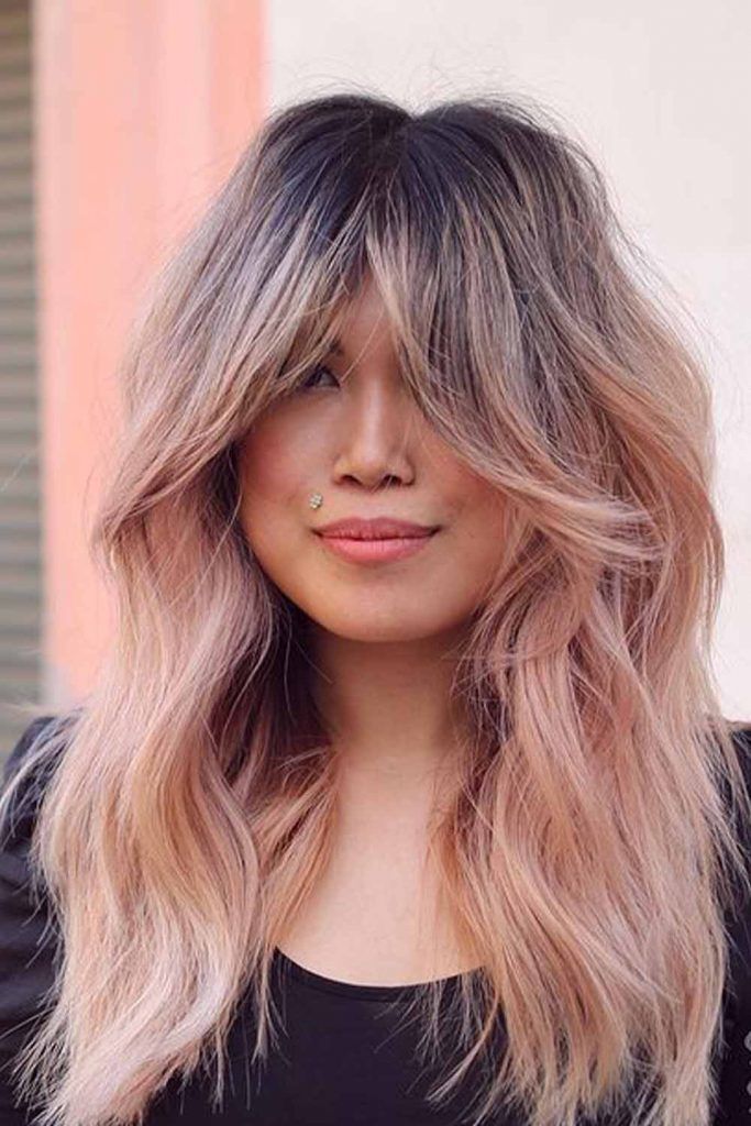 Arched Bangs With Layers Haircuts For Square Faces