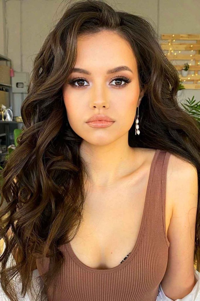 Long Brunette Waves for Thick Hair