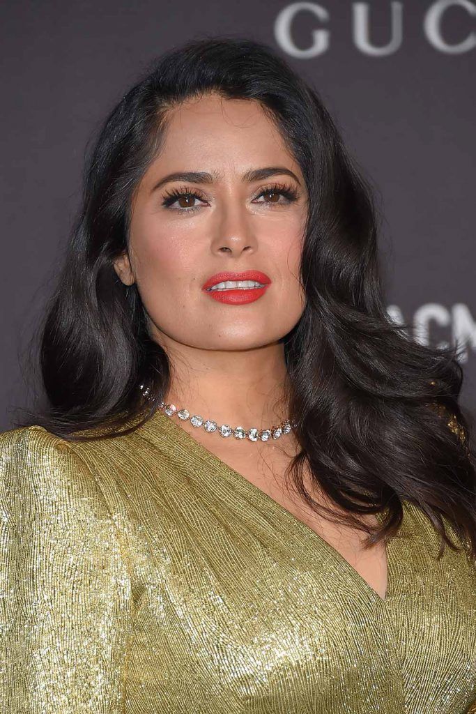 Salma Hayek #haircutsforsquarefaces