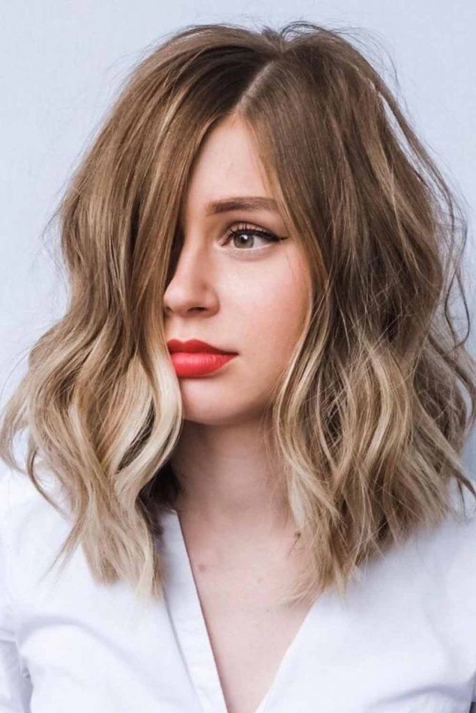 Medium Choppy Side-Parted Haircuts For Square Faces