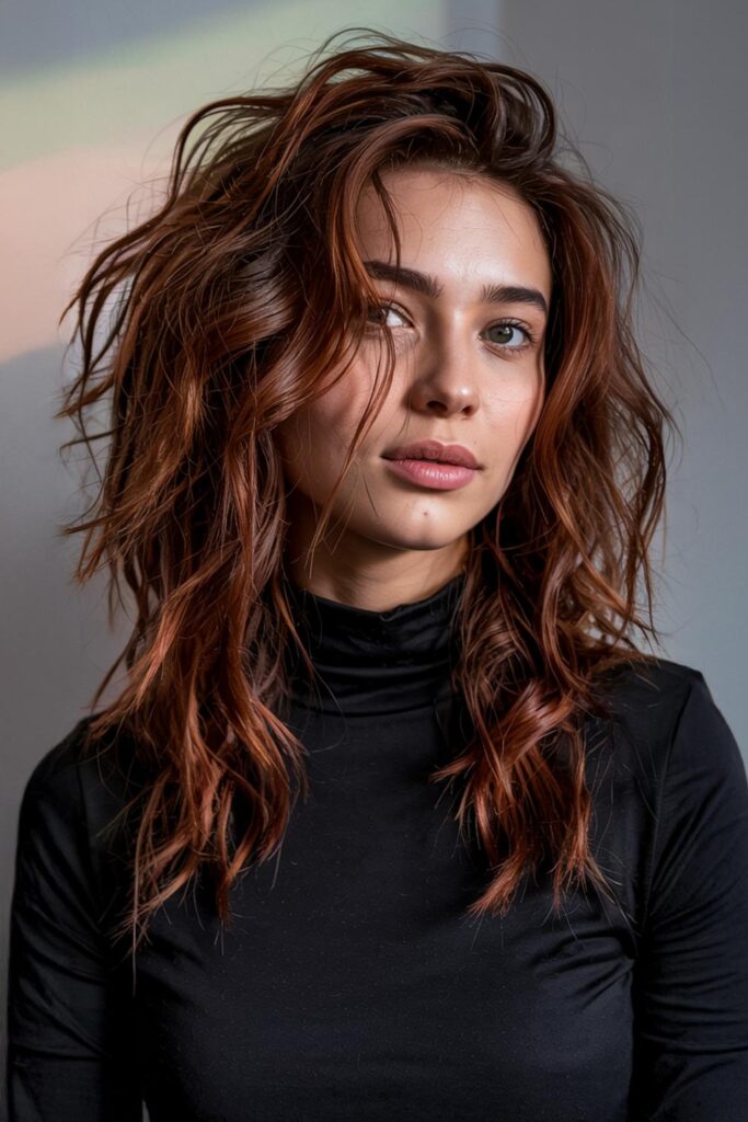 Inverted Messy Long Hairstyle